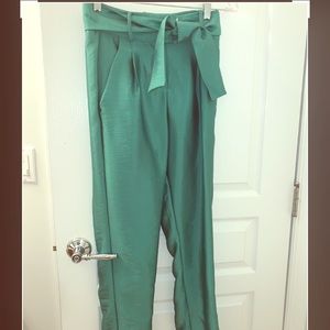 Maje satin pants with bow waist